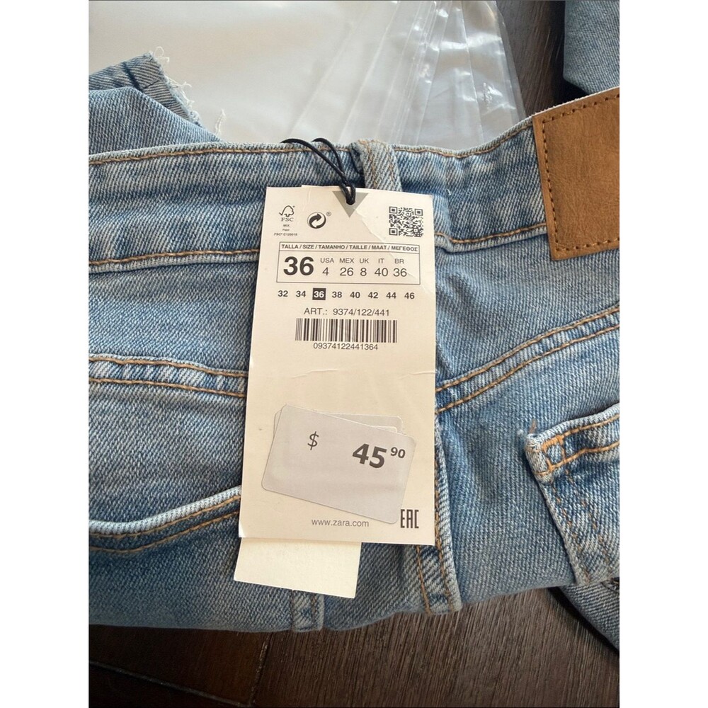 Zara Light Wash Skinny Jeans Size 4 Stretch Denim Mid Rise - Picture 2 of 6